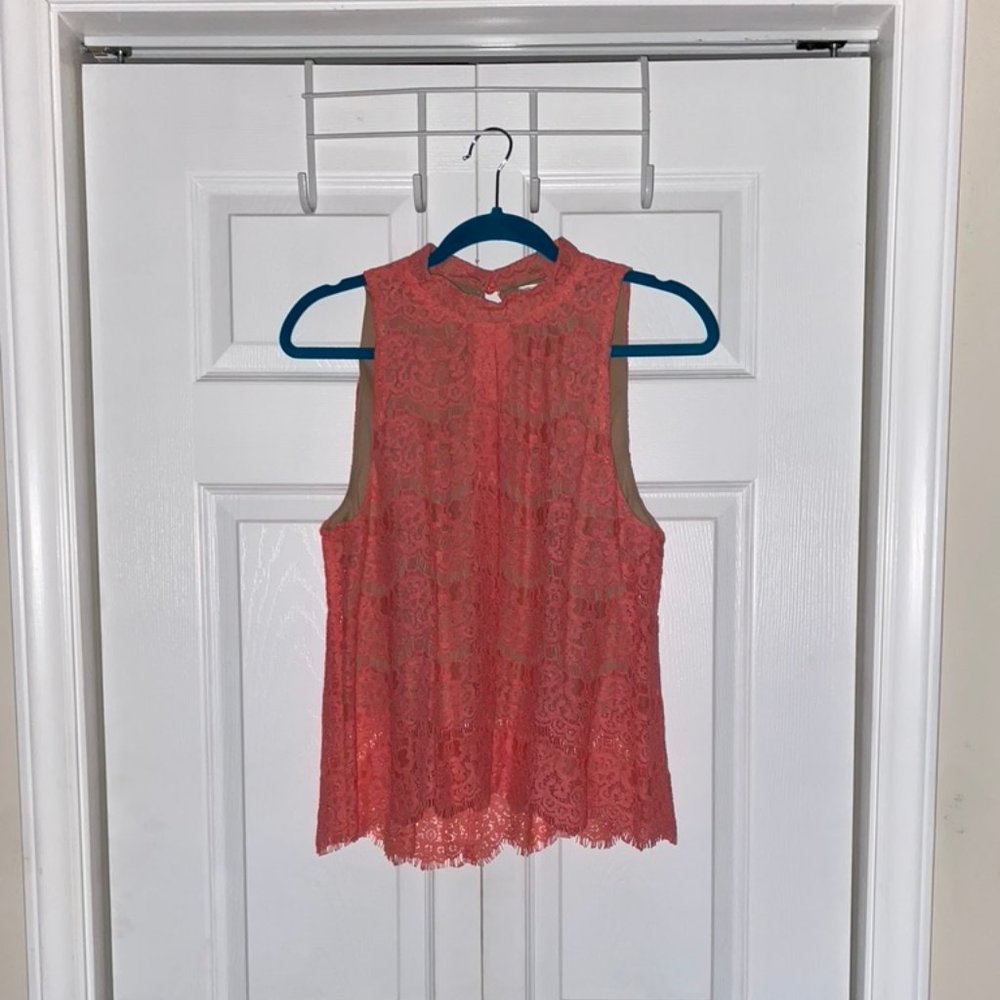Coral Lace Blouse